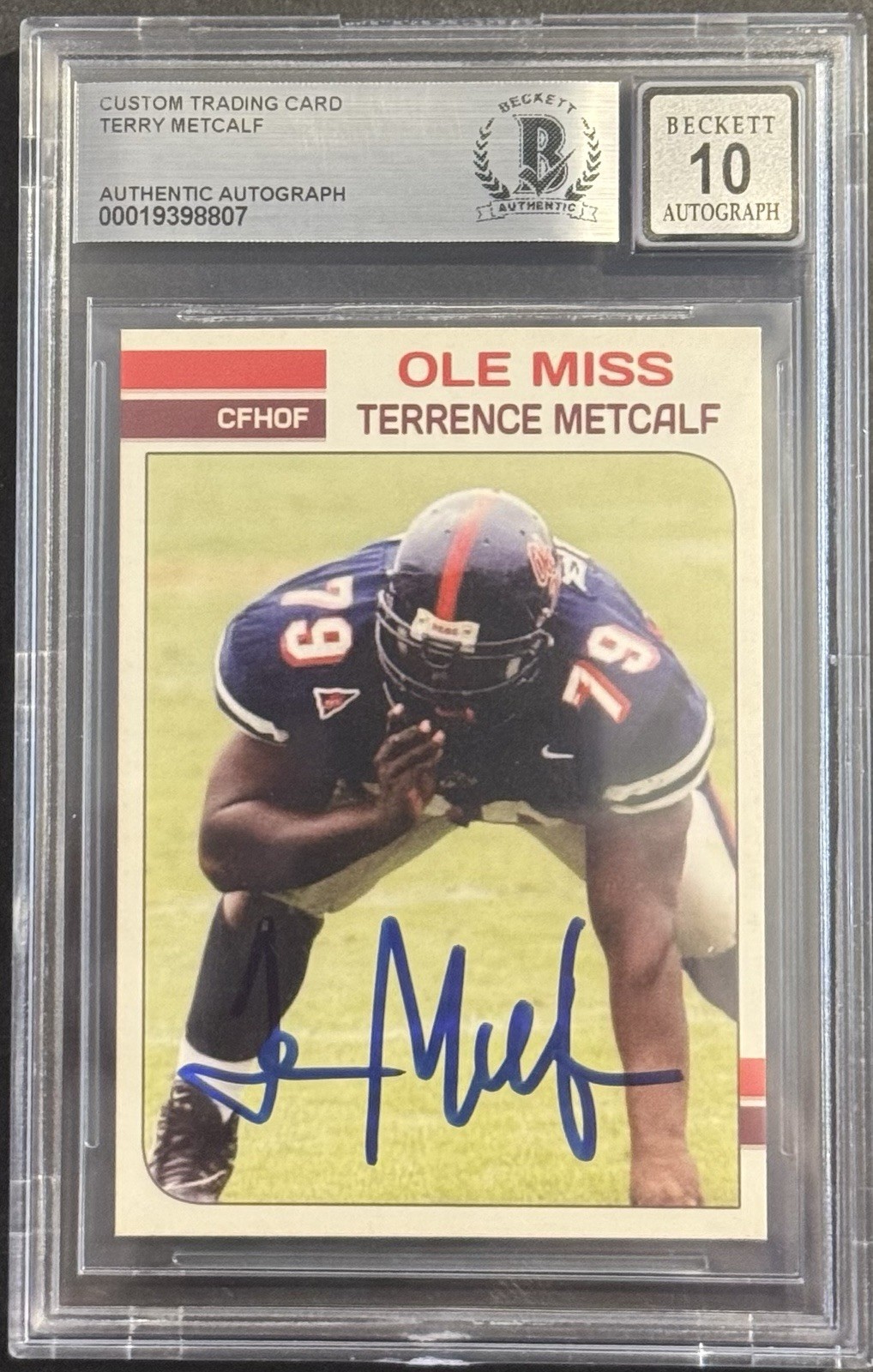Terrence Metcalf Signed Autographed Ole Miss Trading Card BAS Beckett Slabbed