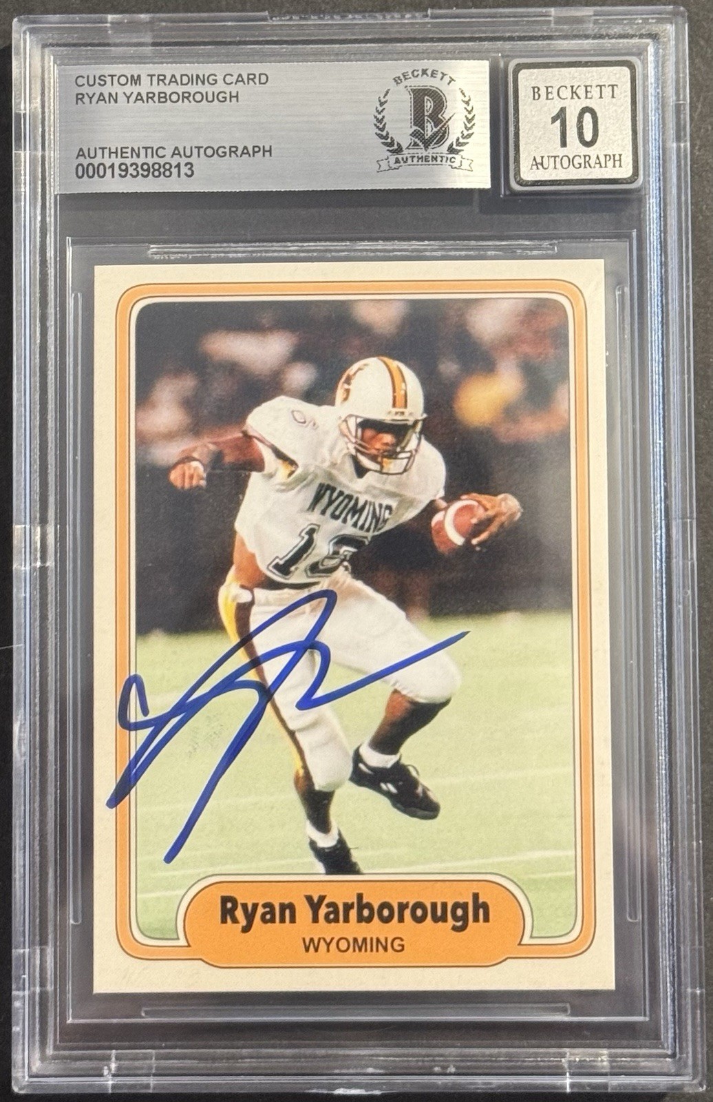 Ryan Yarborough Signed Autographed Wyoming Trading Card BAS Beckett Slabbed