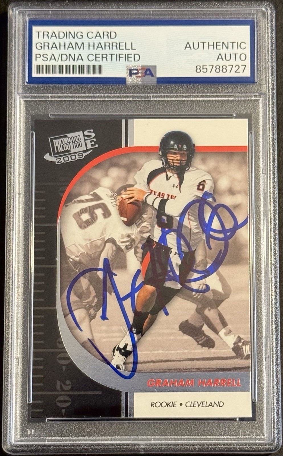 Graham Harrell Signed Auto 2009 Press Pass Rookie Card PSA/DNA Slabbed