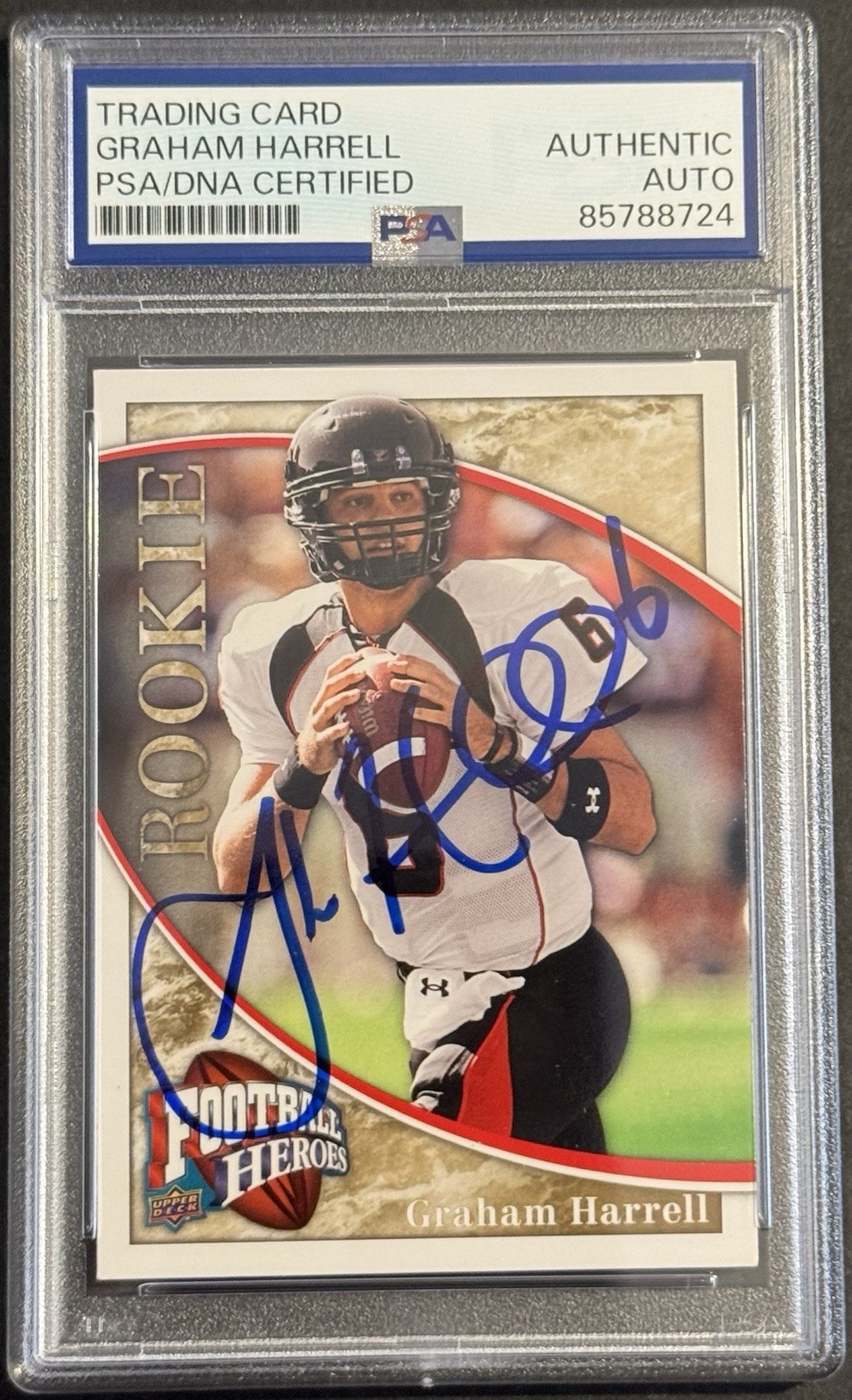 Graham Harrell Signed Auto 2009 Upper Deck Rookie Card PSA/DNA Slabbed