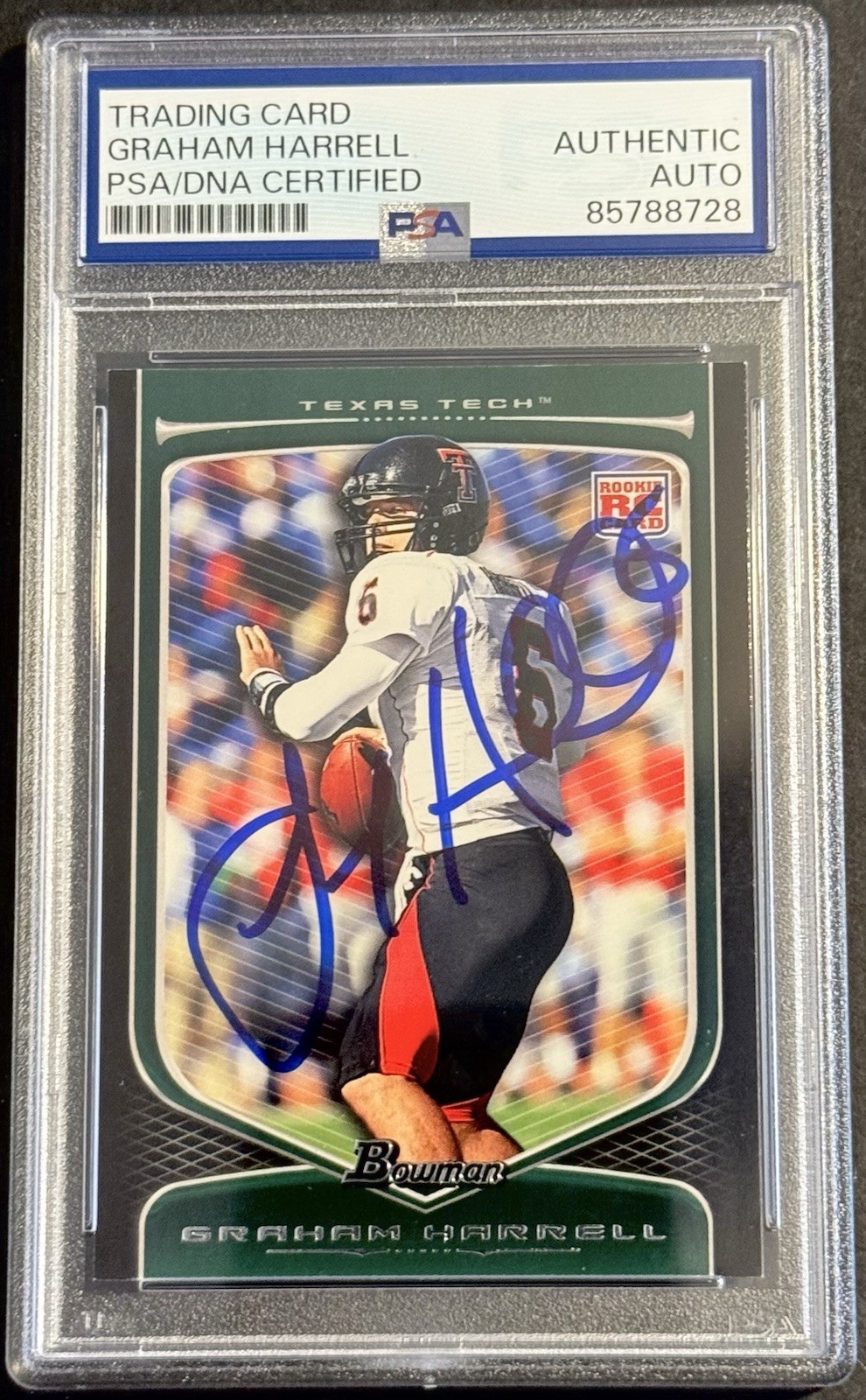 Graham Harrell Signed Auto 2009 Bowman Rookie Card PSA/DNA Slabbed