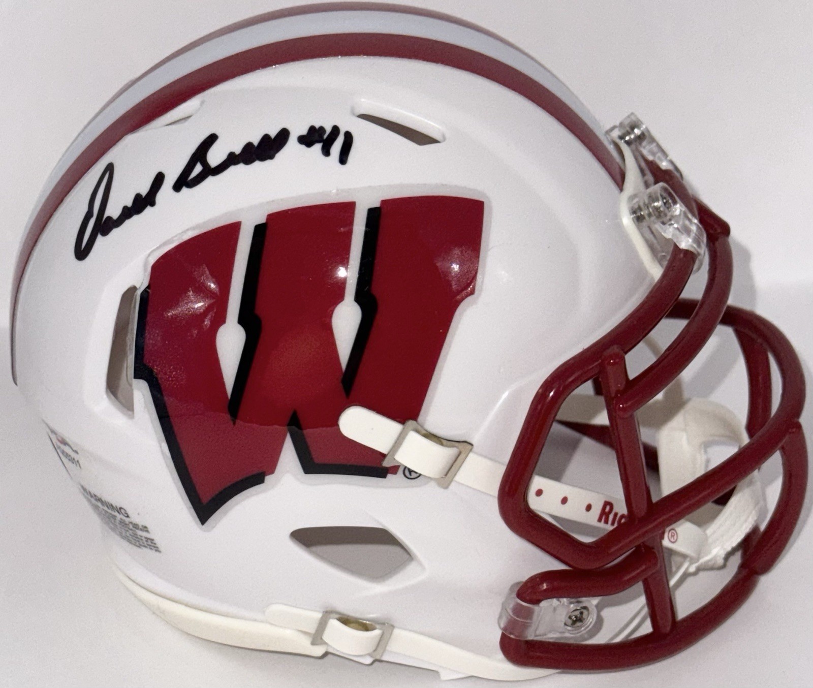 Darrell Bevell Signed Autographed Wisconsin Badgers Mini Helmet PSA/DNA COA