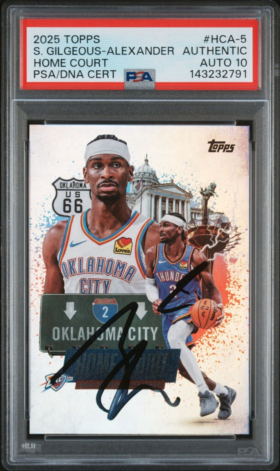 2025 Topps NBA Shai Gilgeous-Alexander Home Court Advantage SSP Psa/Dna AUTO 10