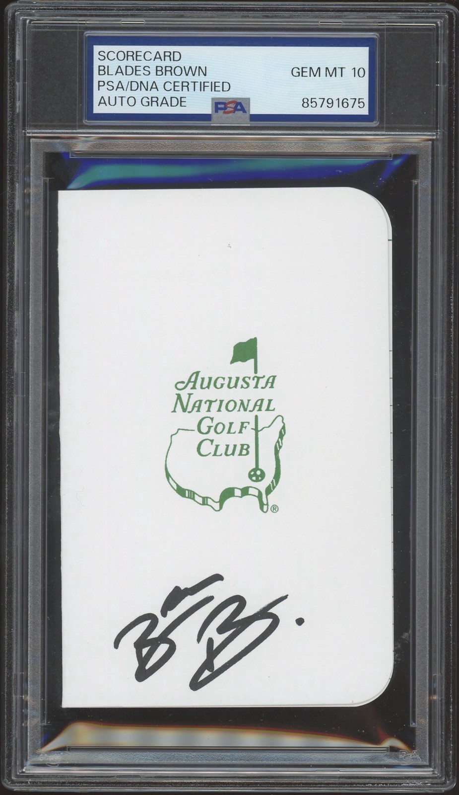 Blades Brown Signed Augusta Masters Golf Scorecard PSA/DNA GEM MINT 10 AUTO PGA