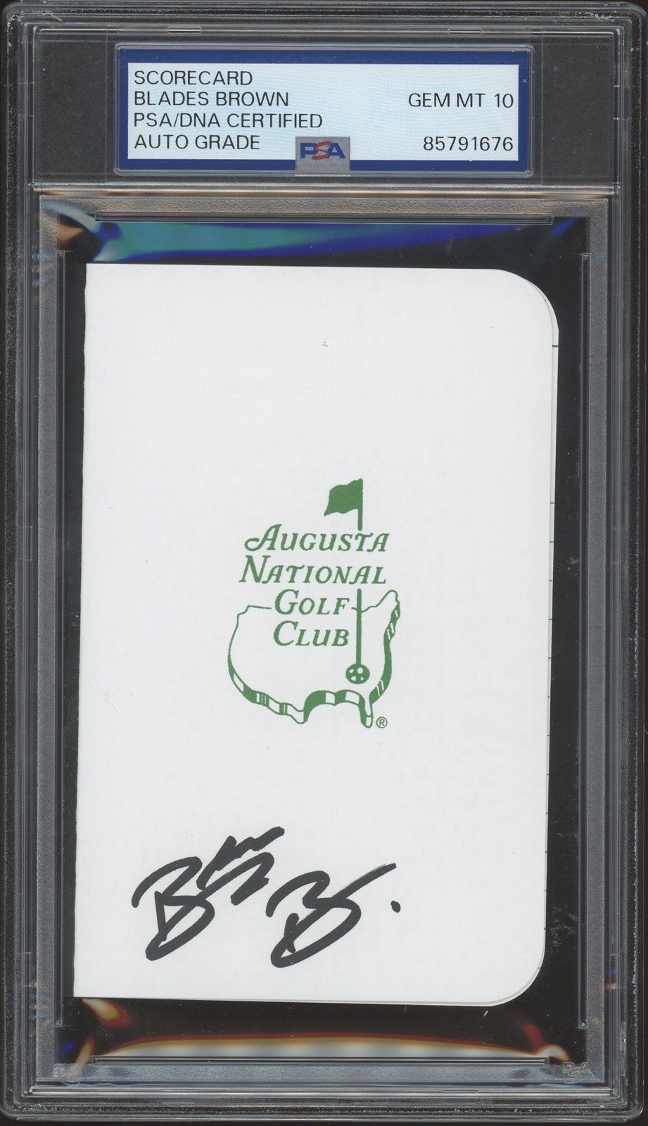 Blades Brown Signed Augusta Masters Golf Scorecard PSA/DNA GEM MINT 10 AUTO PGA