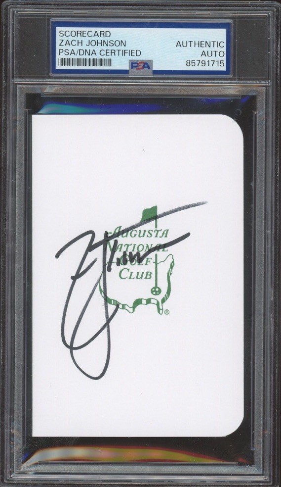 Zach Johnson Signed Augusta Masters Golf Scorecard PSA/DNA AUTO 2007 Champion