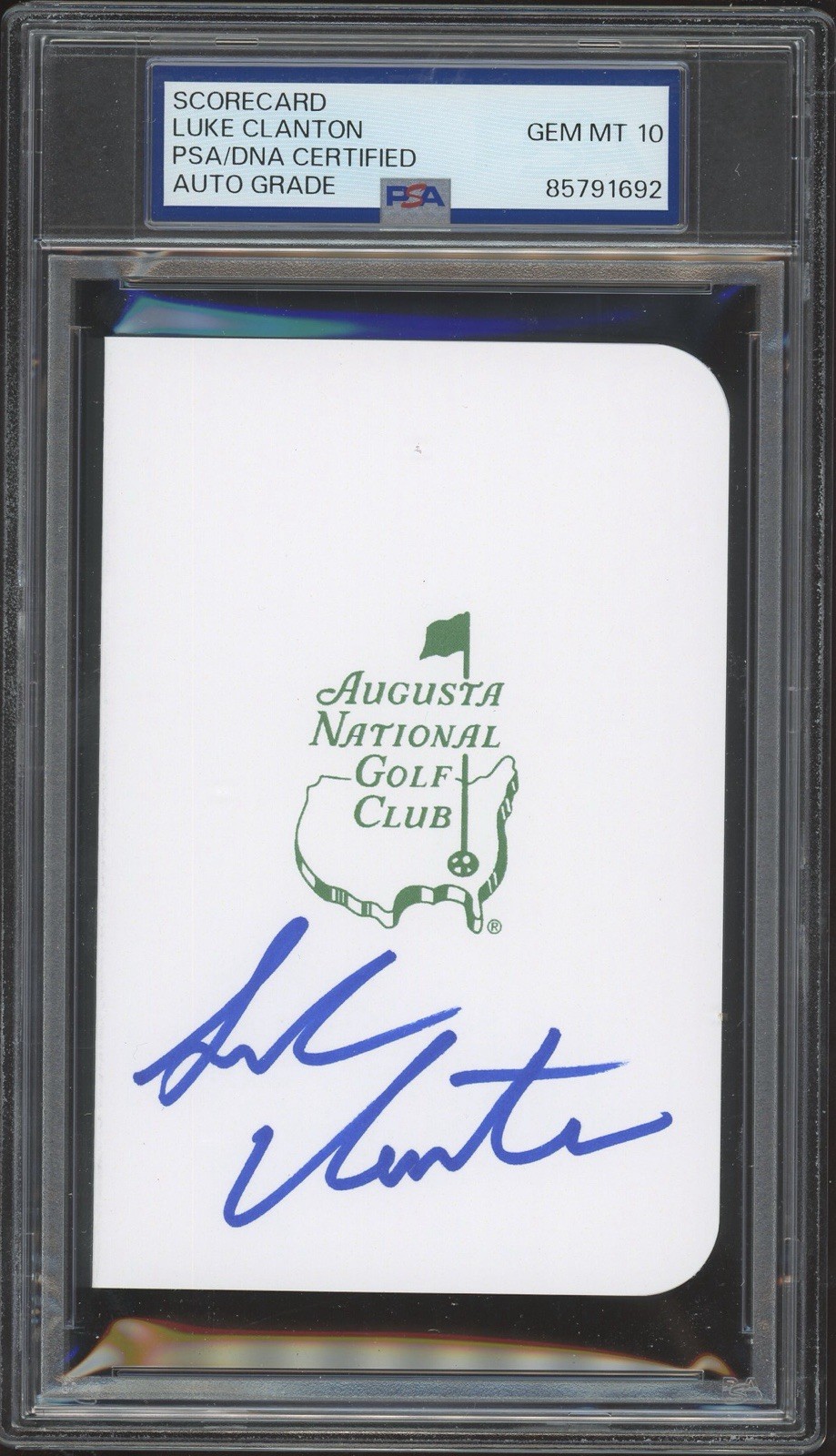 Luke Clanton Signed Augusta Masters Golf Scorecard PSA/DNA GEM MINT 10 AUTO PGA