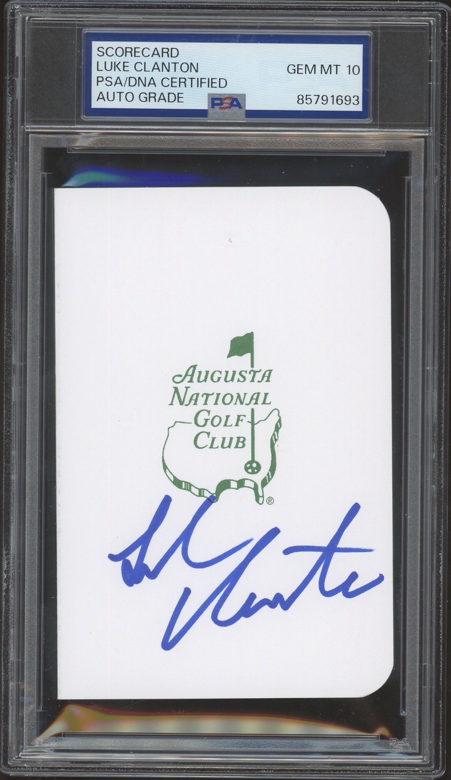 Luke Clanton Signed Augusta Masters Golf Scorecard PSA/DNA GEM MINT 10 AUTO PGA
