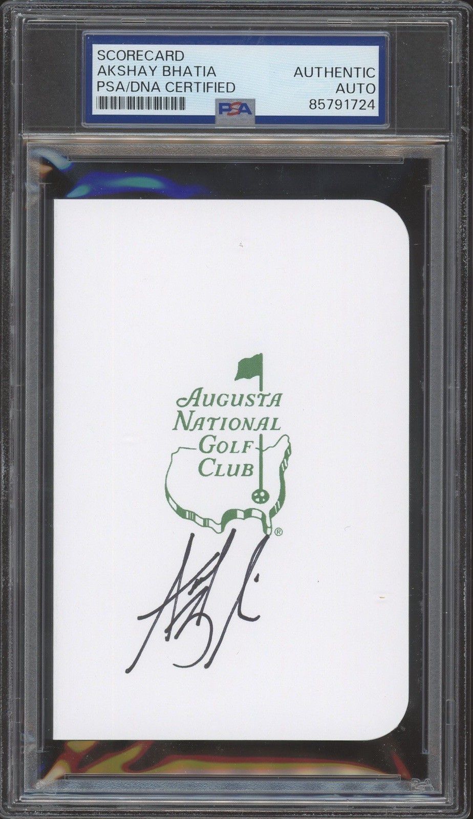 Akshay Bhatia Signed Masters Augusta National Golf Club Scorecard PSA AUTO PGA