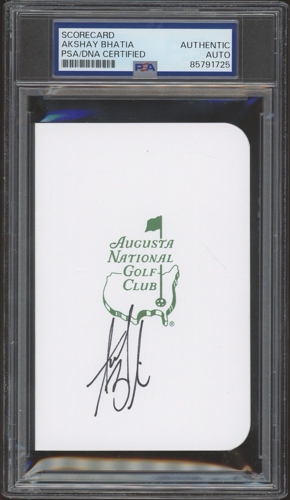 Akshay Bhatia Signed Masters Augusta National Golf Club Scorecard PSA AUTO PGA