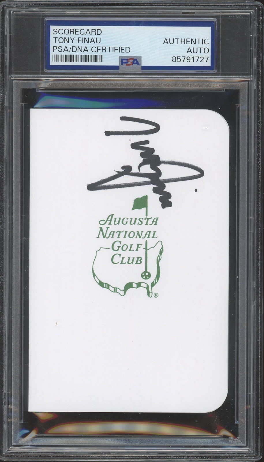Tony Finau Signed Augusta National Gold Club Masters Scorecard PSA AUTO PGA TOUR