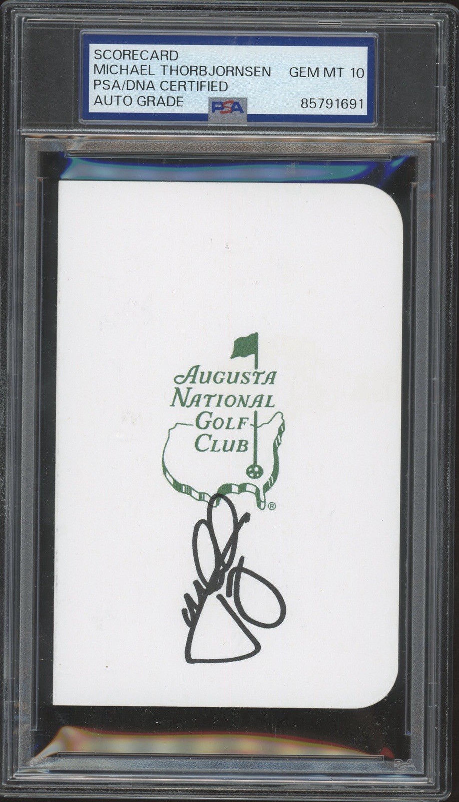 Michael Thorbjornsen Signed Augusta National Masters Golf Scorecard PSA 10 AUTO