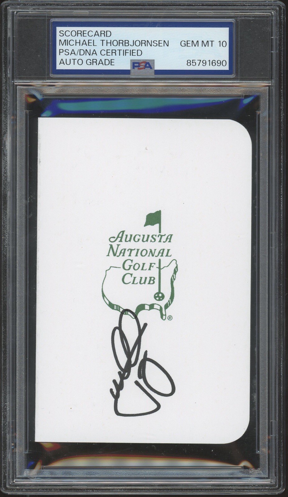 Michael Thorbjornsen Signed Augusta National Masters Golf Scorecard PSA 10 AUTO