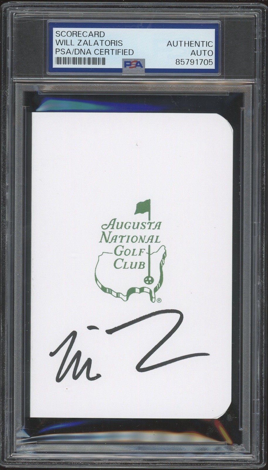 Will Zalatoris Signed Augusta National Golf Club Masters Scorecard PSA AUTO PGA
