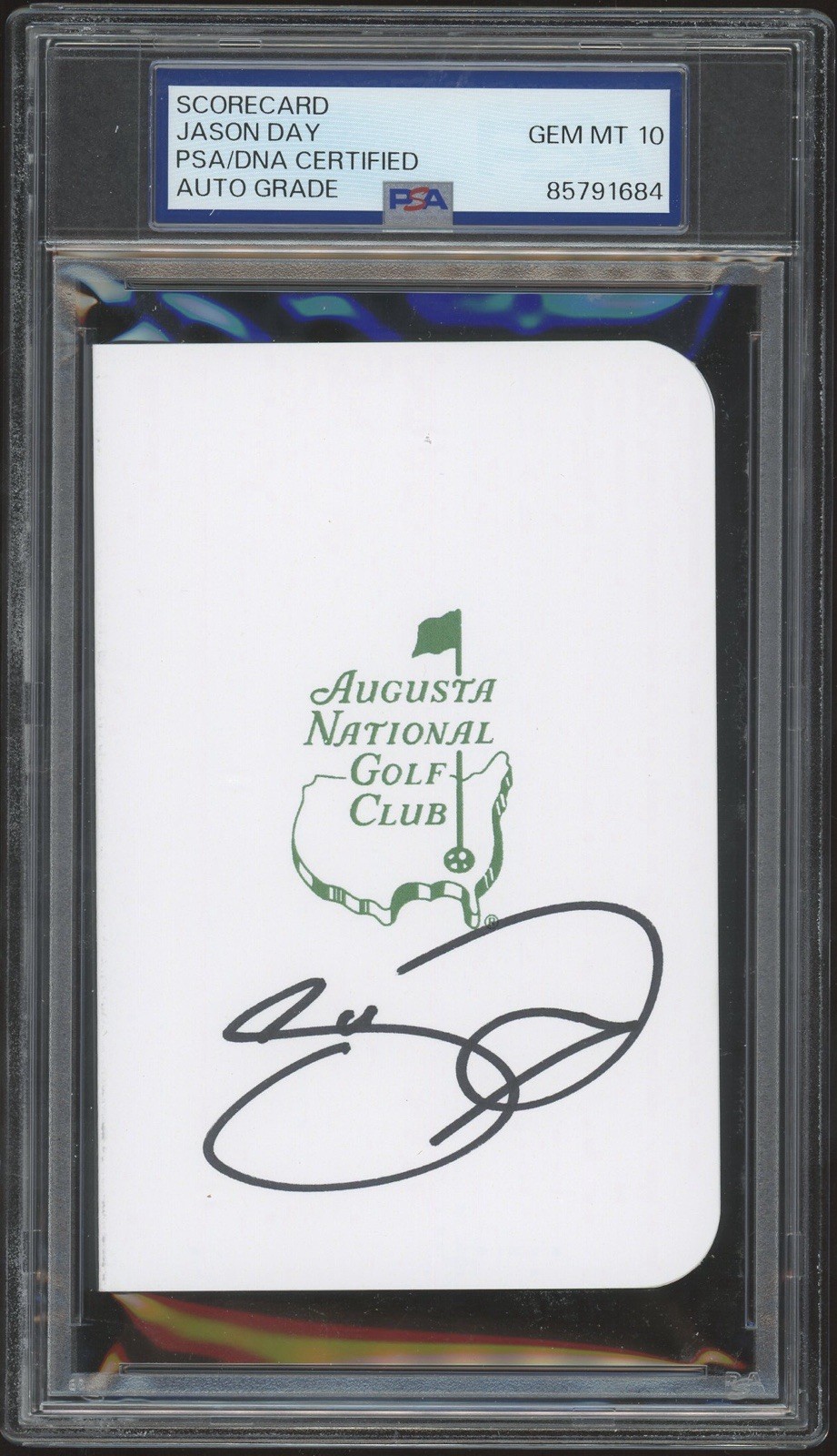 Jason Day Signed Augusta National Golf Club Masters Scorecard PSA 10 AUTO PGA