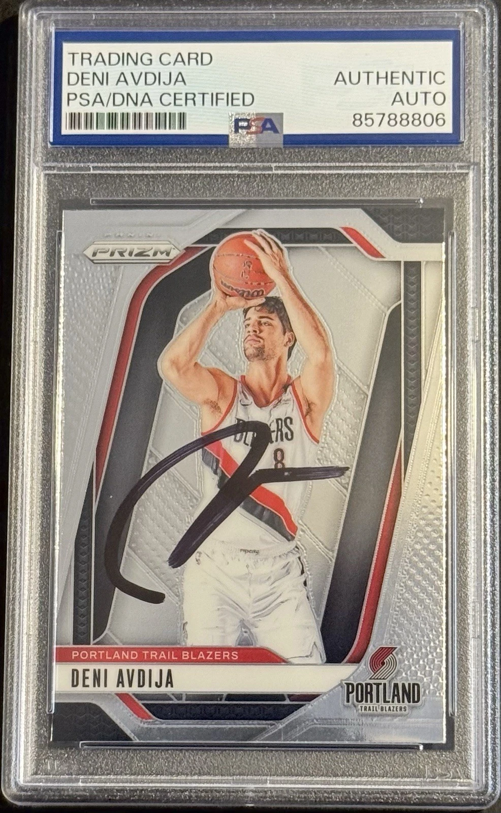 Deni Avdija Signed Autographed 2024-25 Prizm Base Card PSA/DNA Slabbed Blazers