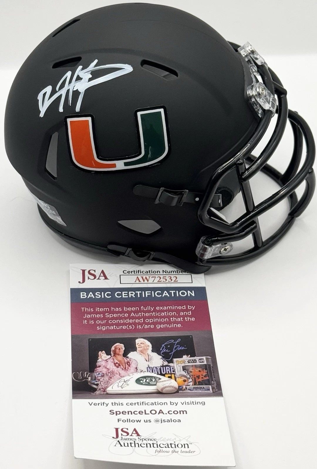 Devin Hester Signed Autographed Miami Hurricanes Mini Helmet JSA COA