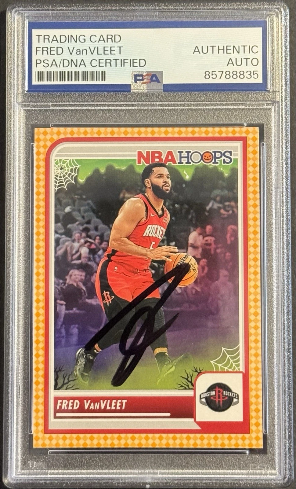 Fred Vanvleet Signed 2023-24 Haunted Hoops Orange Base Card PSA/DNA Slabbed