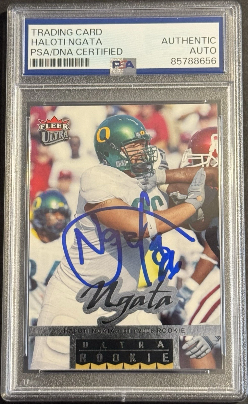 Haloti Ngata Signed Auto 2006 Fleer Ultra Rookie Card PSA/DNA COA Oregon Ducks