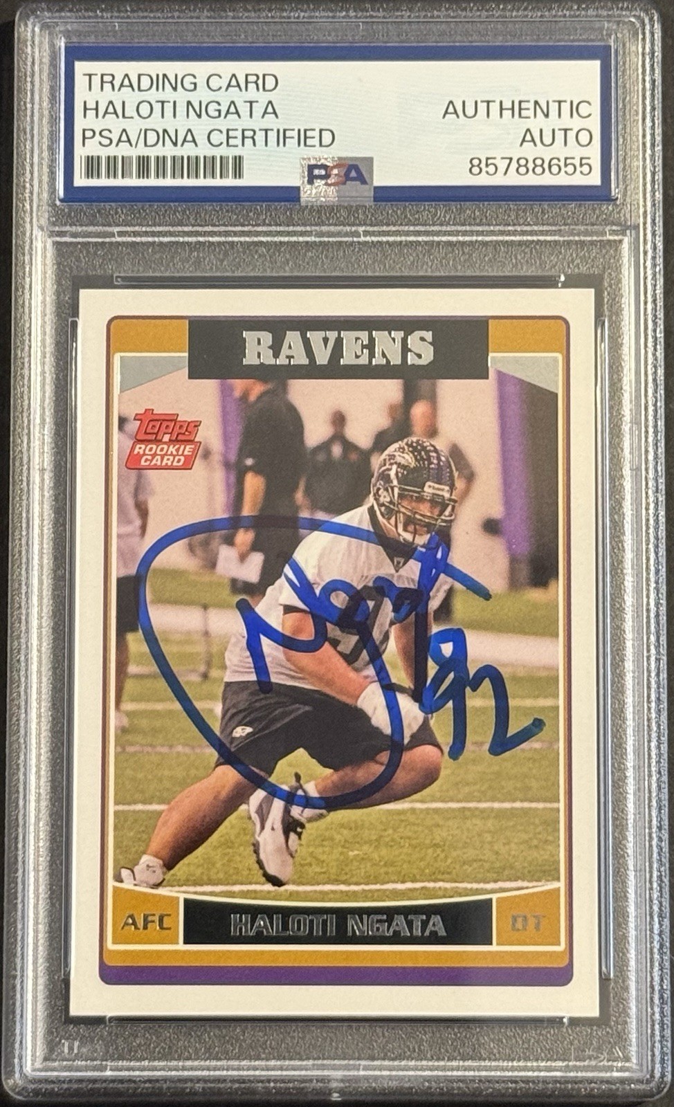 Haloti Ngata Signed Auto 2006 Topps Rookie Card PSA/DNA COA Oregon Ducks