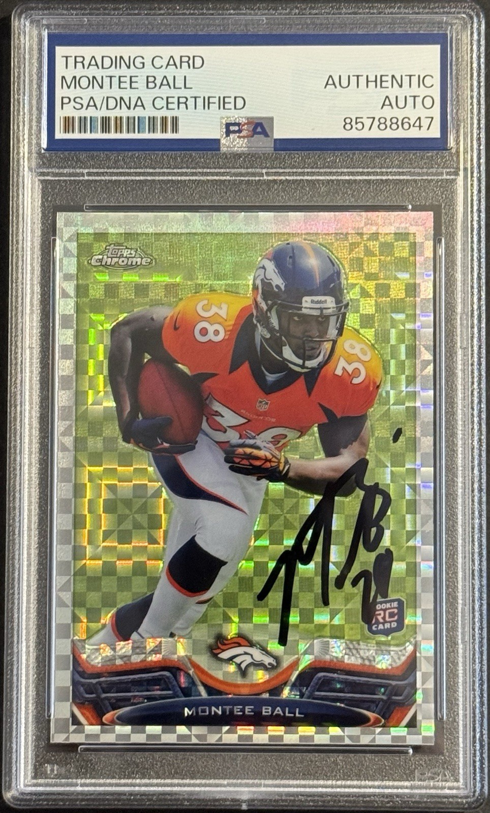 Montee Ball Signed Auto 2013 Topps Chrome Rookie Card PSA/DNA Slabbed Broncos