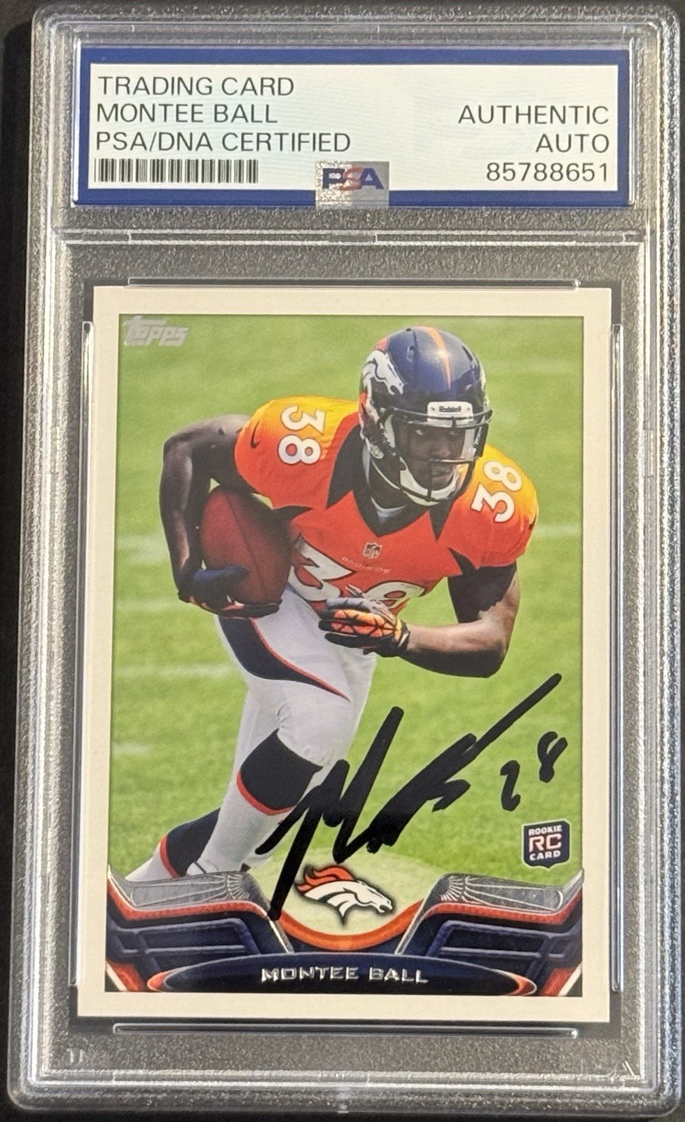 Montee Ball Signed Auto 2013 Topps Rookie Card PSA/DNA Slabbed Broncos