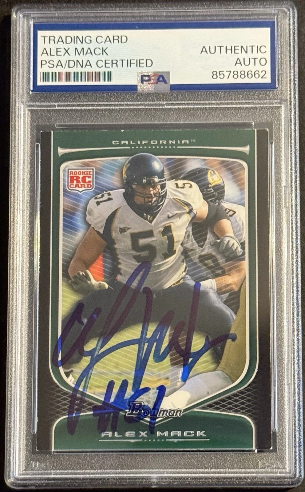 Alex Mack Signed Autographed 2009 Bowman Rookie Card PSA/DNA Slabbed Cal