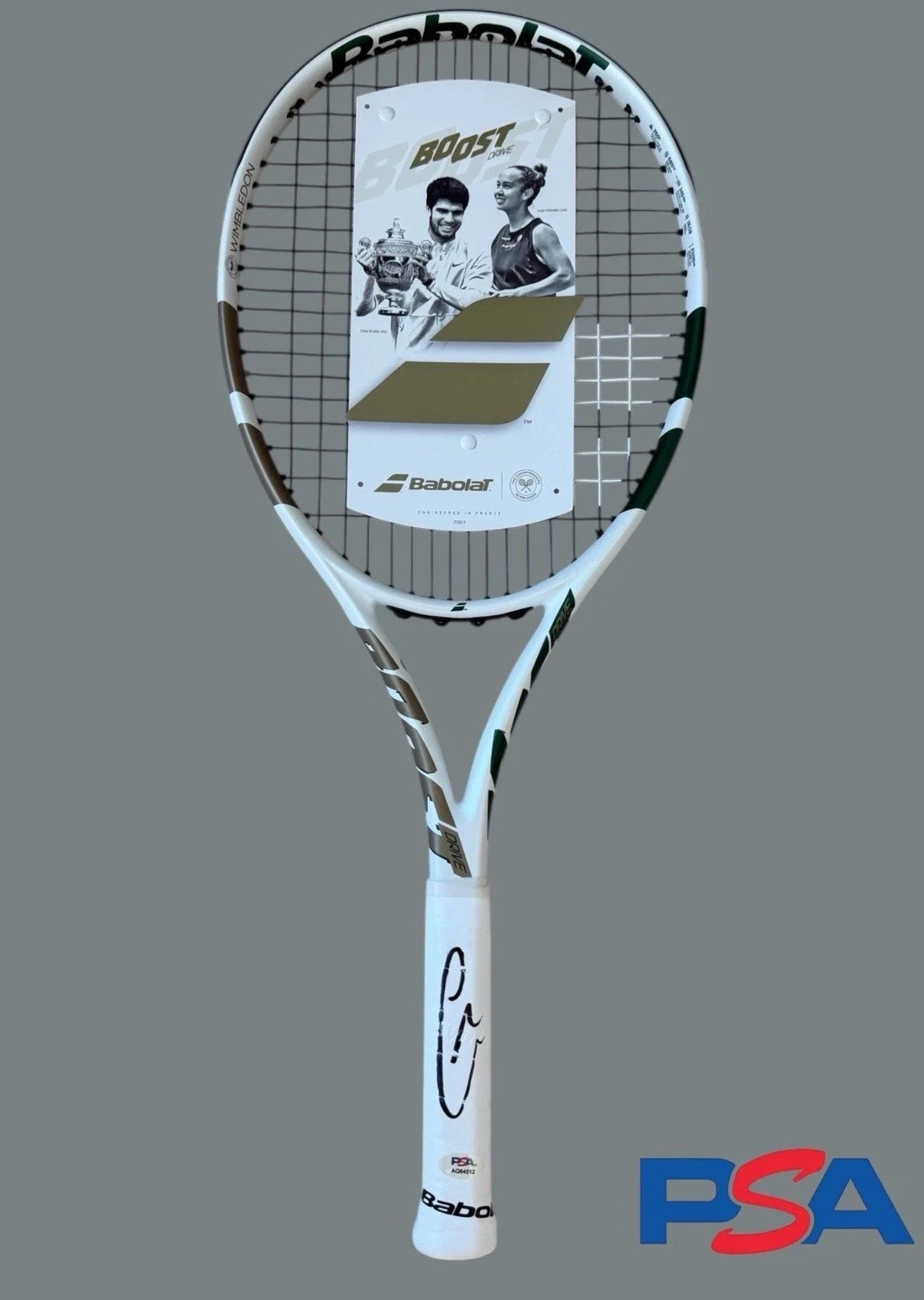 Carlos Alcaraz Signed Babolat Wimbledon Champion Tennis Racket Racquet PSA AUTO