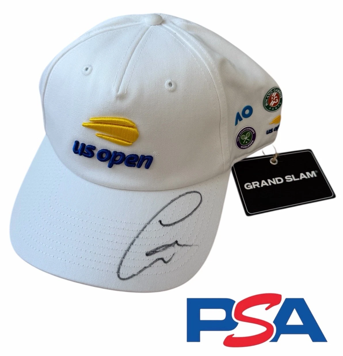Carlos Alcaraz Signed US OPEN Grand Slam Limited Edition Tennis Hat Cap PSA AUTO