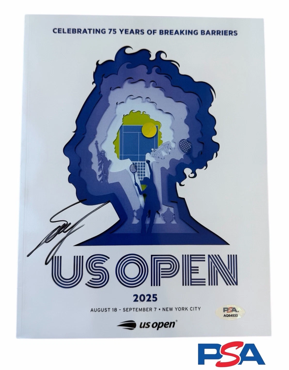 Aryna Sabalenka Signed 2025 US OPEN CHAMPION Official Tennis Program PSA AUTO