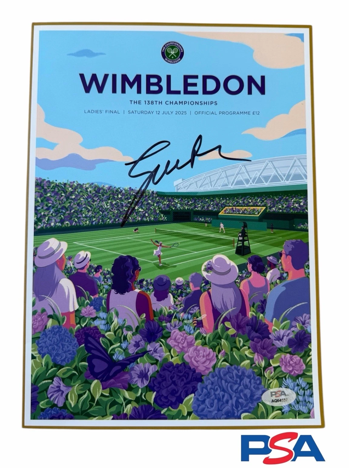 Iga Swiatek Signed 2025 Wimbledon Champion Official Tennis Program PSA AUTO