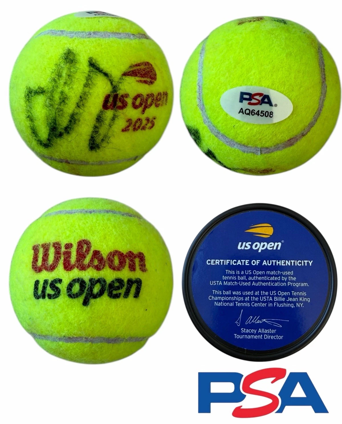 Iva Jovic Signed 2025 US OPEN Match Used Tennis Ball PSA/DNA AUTO WTA TOUR