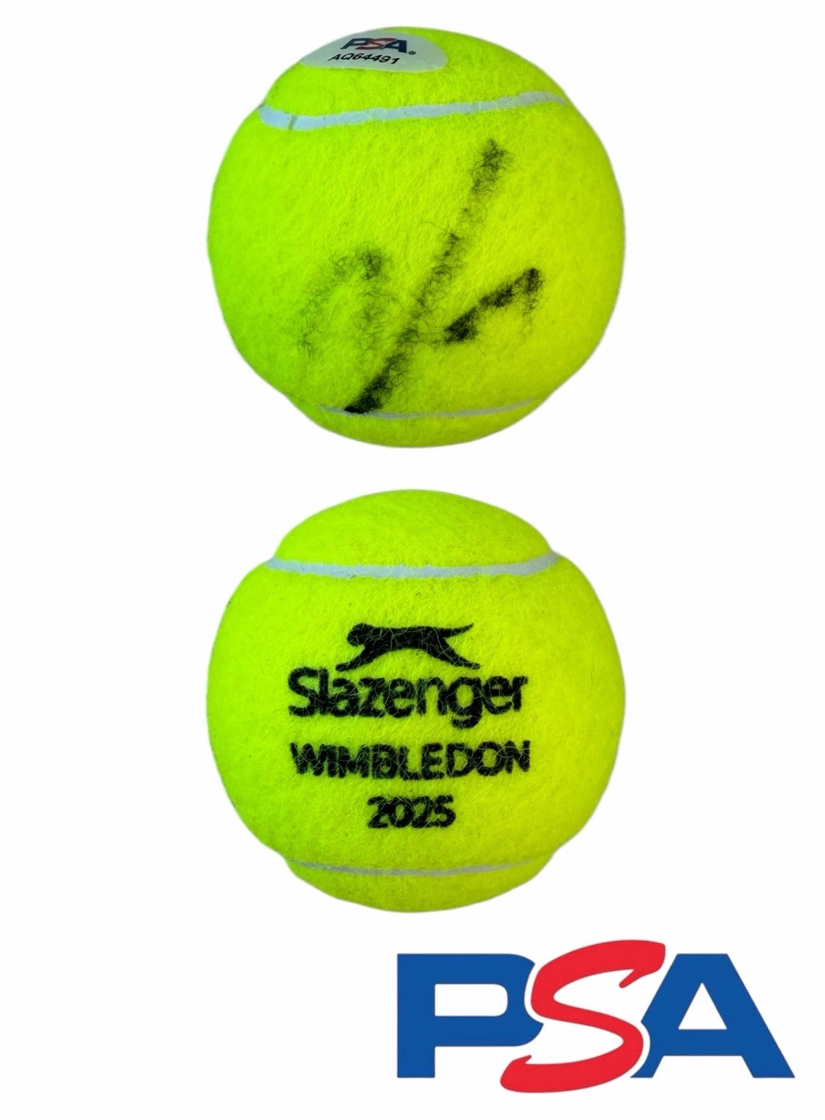 Joao Fonseca Signed 2025 Slazenger Wimbledon Debut Tennis Ball PSA AUTO ATP TOUR