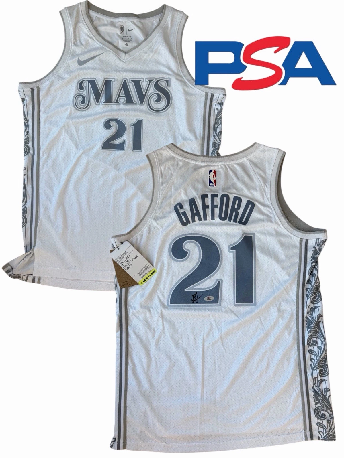 Daniel Gafford Signed Dallas Mavericks #21 City Edition Jersey PSA/DNA AUTO