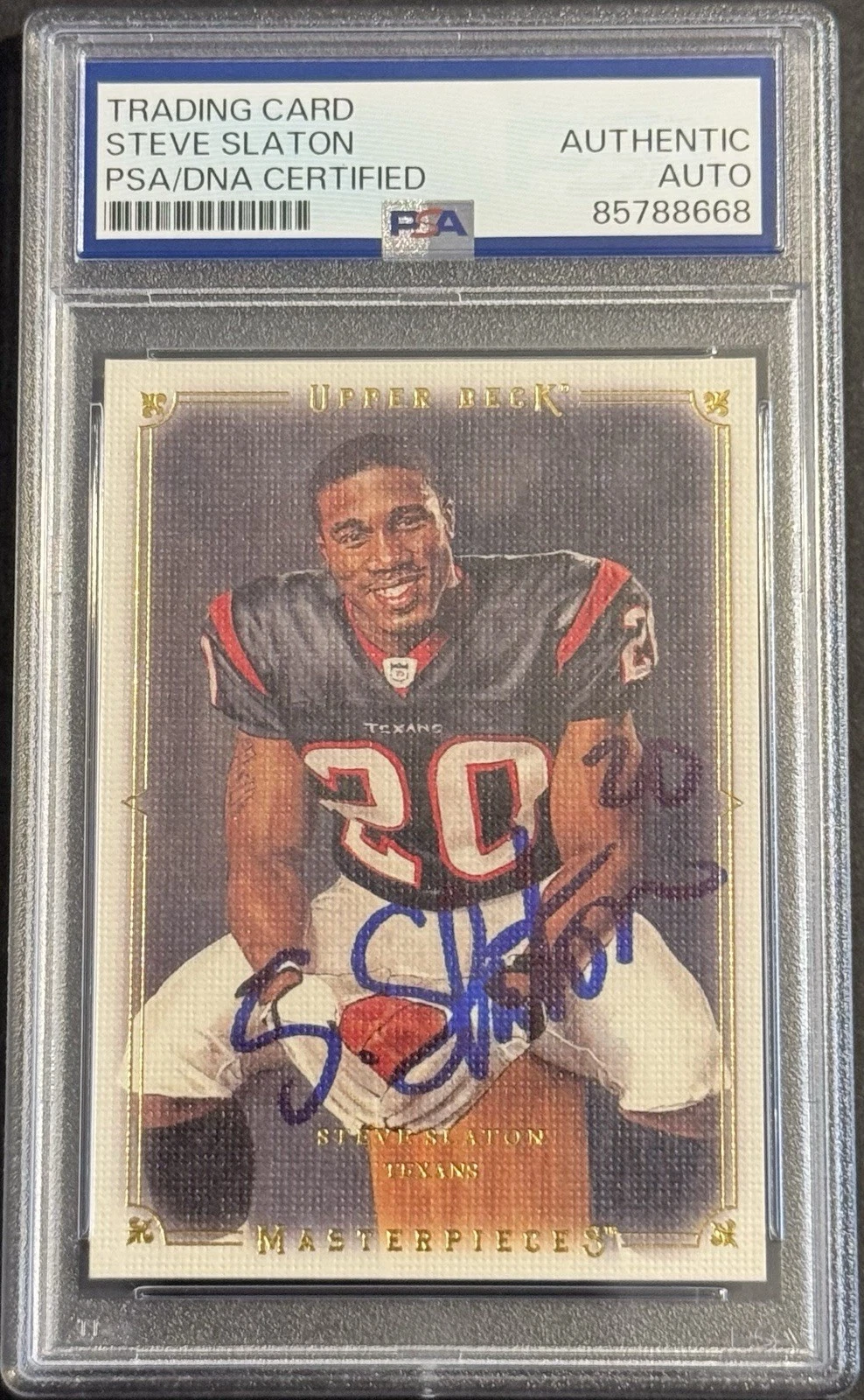 Steve Slaton Signed 2008 Upper Deck Masterpiece Rookie Card PSA/DNA Slabbed