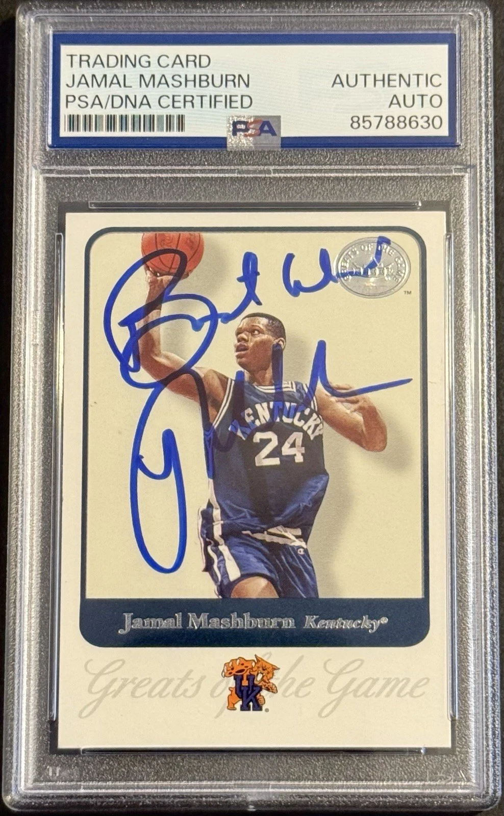 Jamal Mashburn Signed 2001 Fleer Greats Of The Game Card PSA/DNA Slabbed