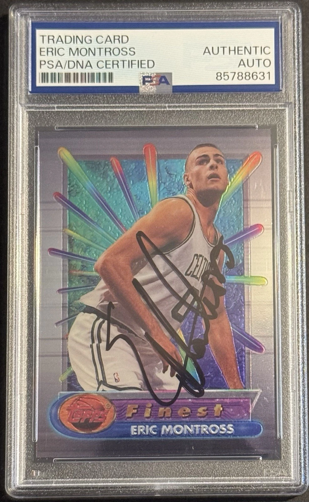 Eric Montross Signed 1995-96 Topps Finest Card PSA/DNA Slabbed Celtics