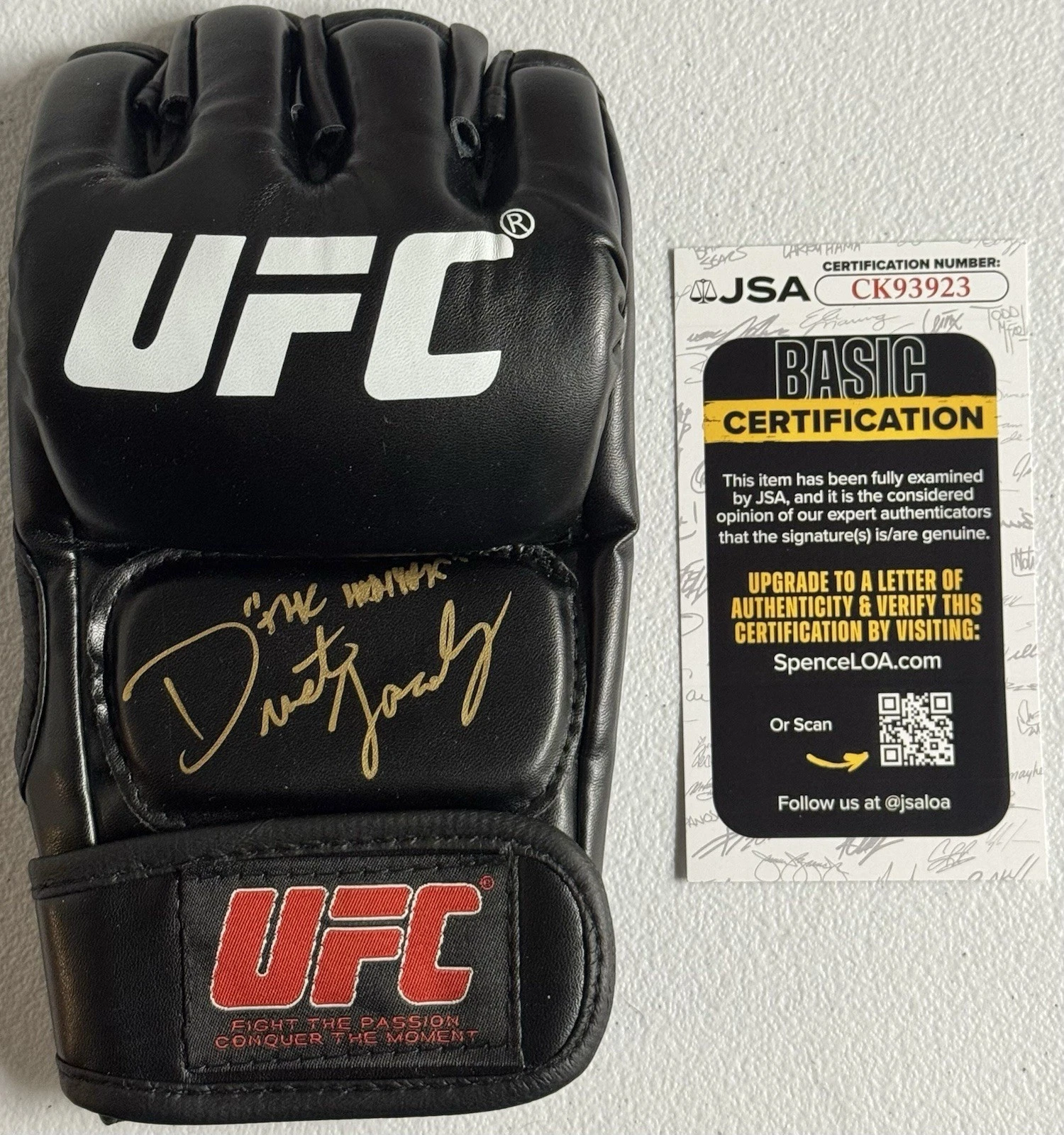 Dustin Jacoby Signed Autographed UFC Fight Glove JSA COA The Hanyak