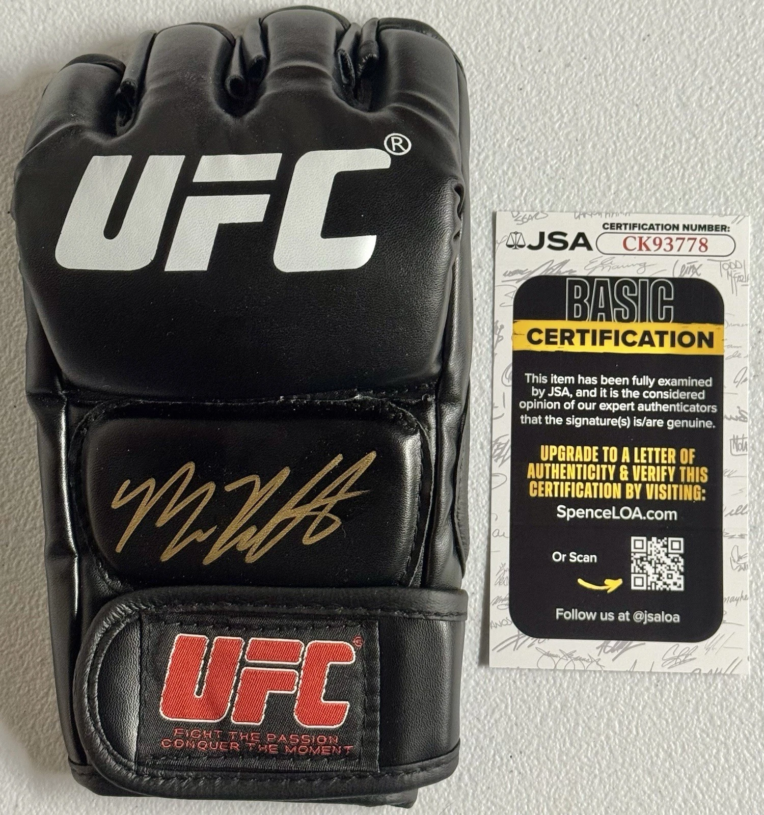 Mario Bautista Signed Autographed UFC Fight Glove JSA COA