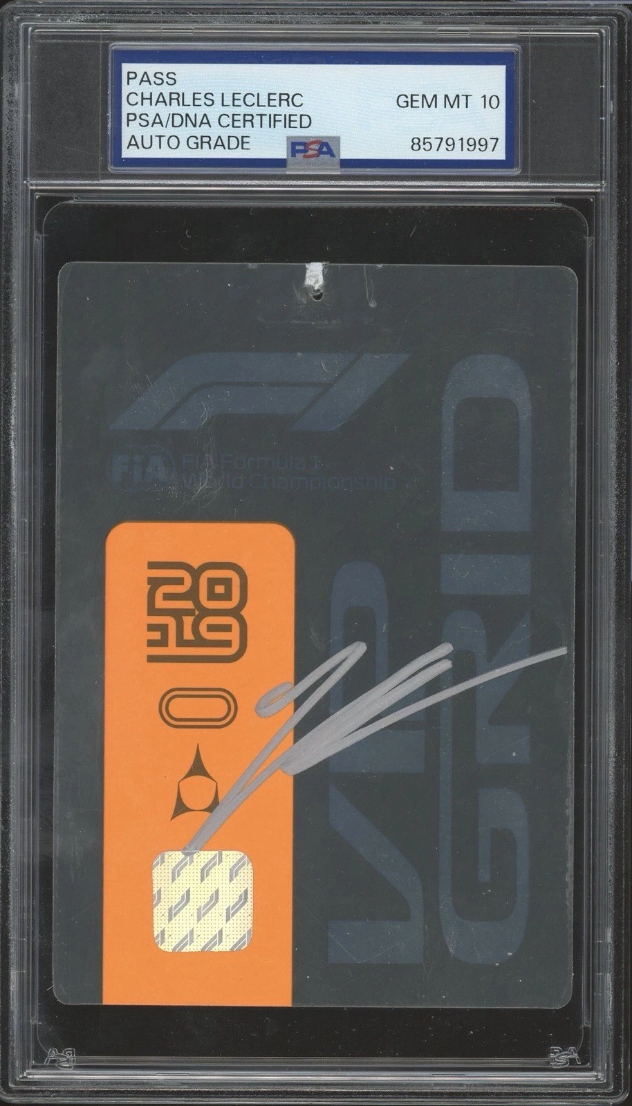 Charles Leclerc Signed 2019 Belgian Grand Prix 1st F1 Win Ticket PSA 10 AUTO
