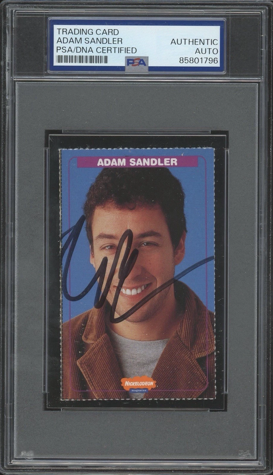 1999 Nickelodeon Adam Sandler Signed Kids Choice Awards Rookie Card PSA/DNA AUTO