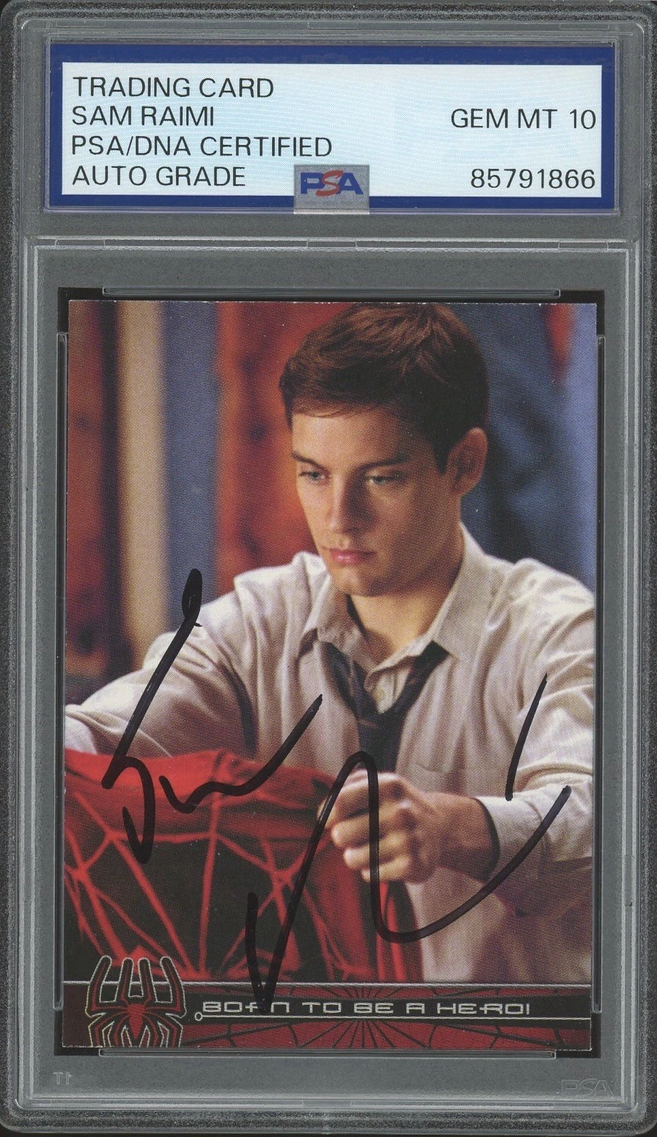 2002 Topps Spider-Man #38 Sam Raimi Signed Born To Be A Hero! RC Psa Auto 10