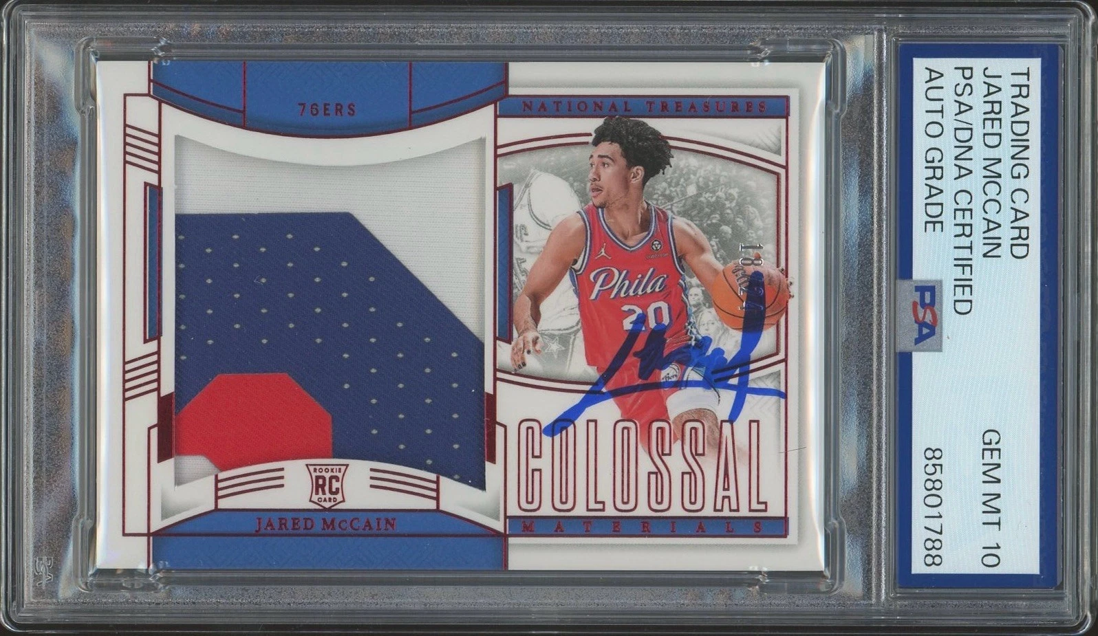 2024 National Treasures Jared McCain Rookie Colossal Materials /24 Psa Auto 10