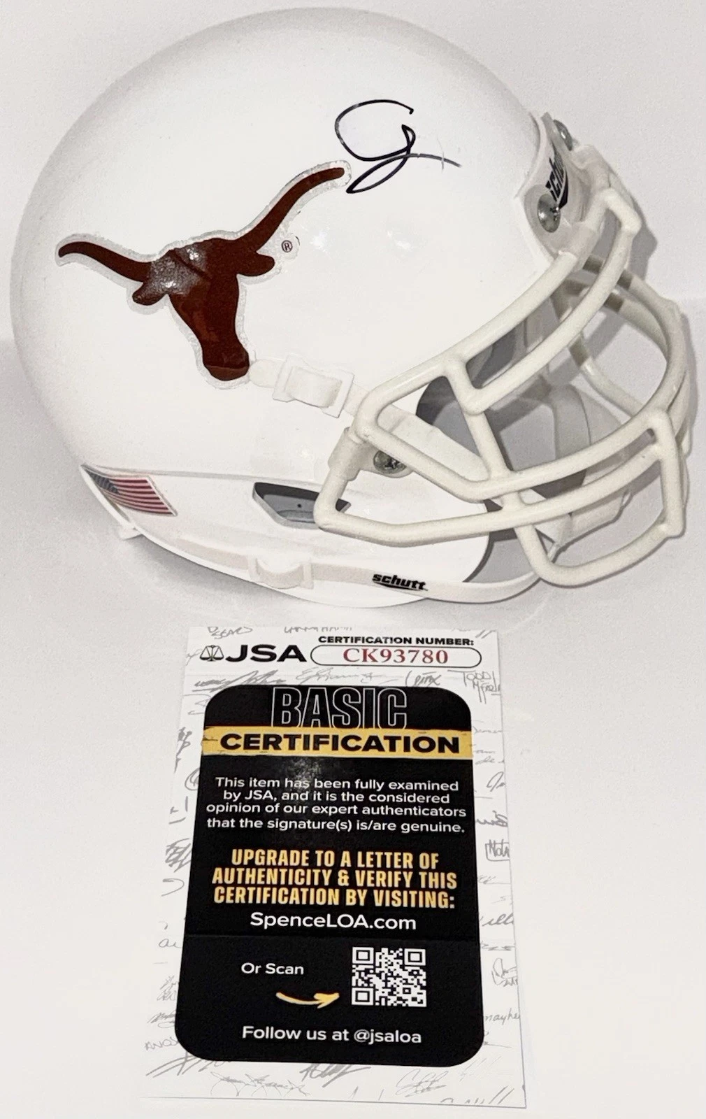 Cam Coleman Signed Autographed Texas Longhorns Mini Helmet JSA COA