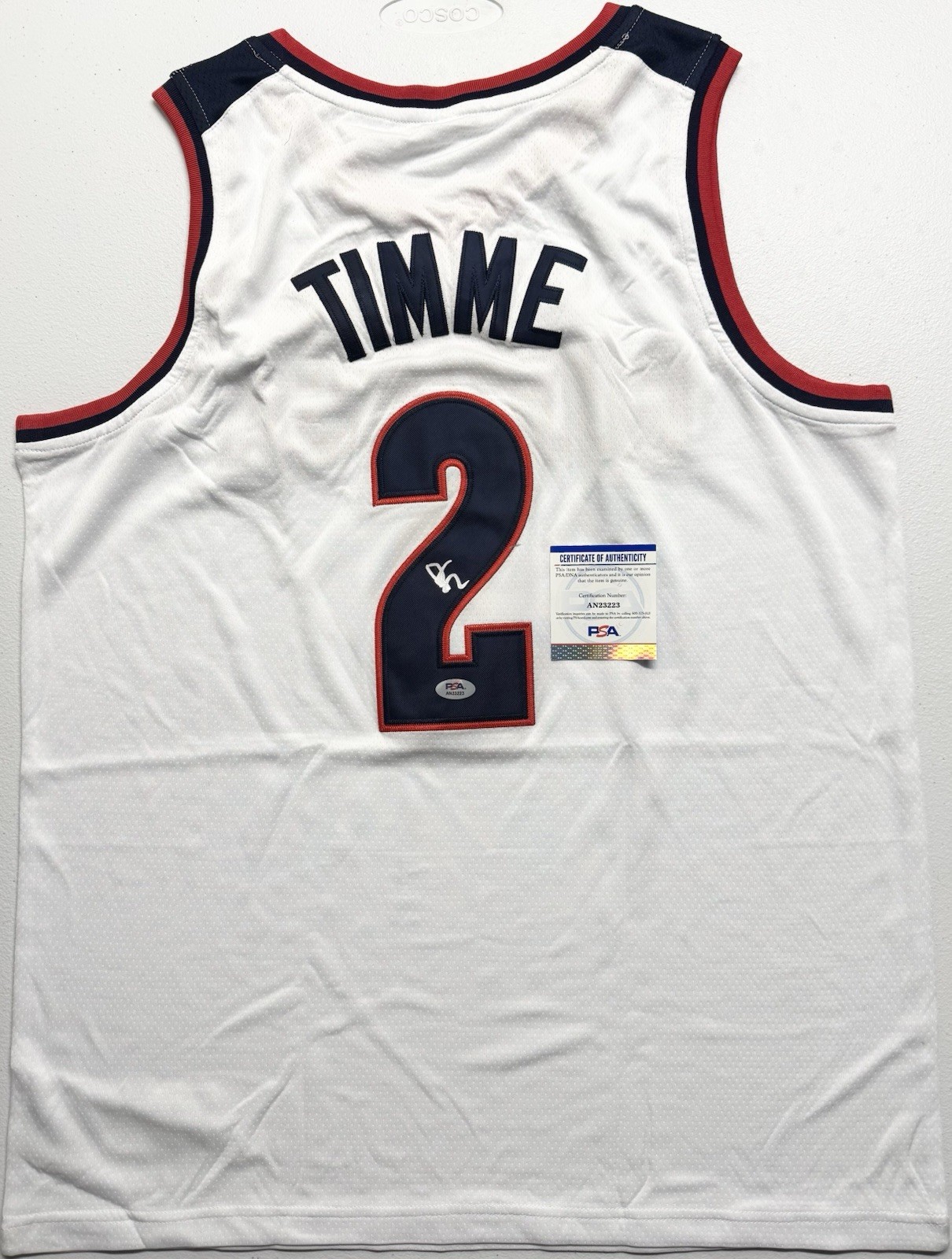 Drew Timme Signed Autographed Gonzaga Bulldogs White Jersey PSA/DNA