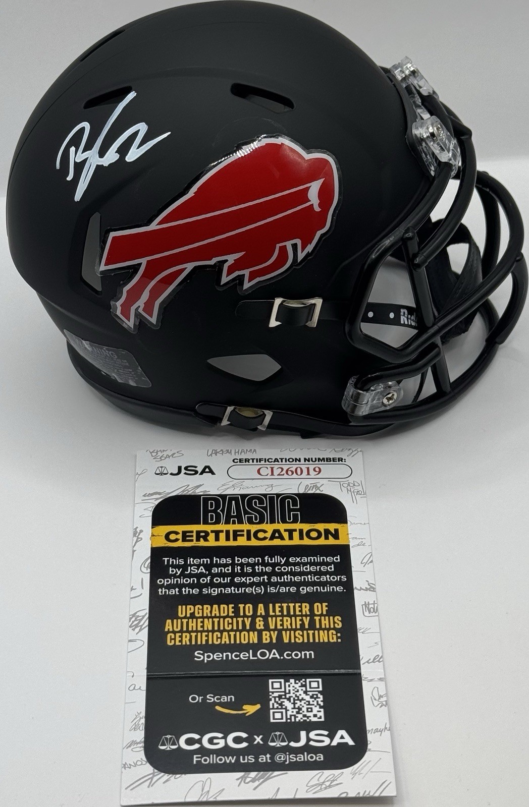 Bradley Chubb Signed Autographed Buffalo Bills Mini Helmet JSA COA