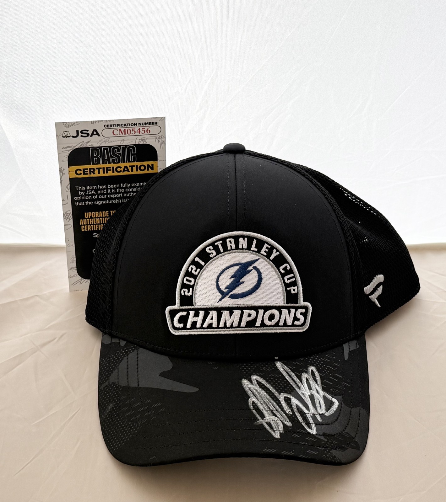 Andrei Vasilevskiy signed Tampa Bay Lightning 2021 Stanley Cup Champs Hat JSA