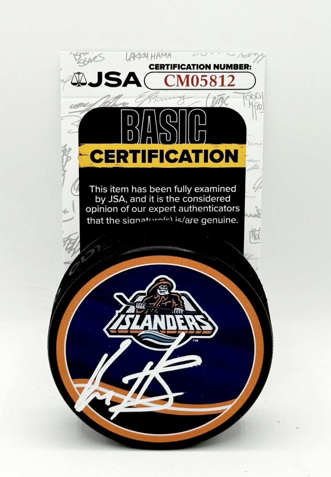 Bo Horvat signed New York Islanders Reverse Retro Puck autographed #2 JSA COA