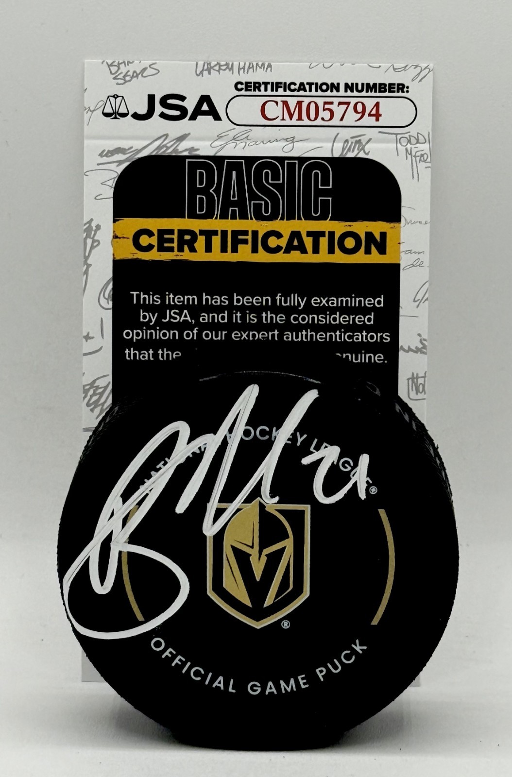Brett Howden signed Vegas Golden Knights Game Puck autographed JSA COA