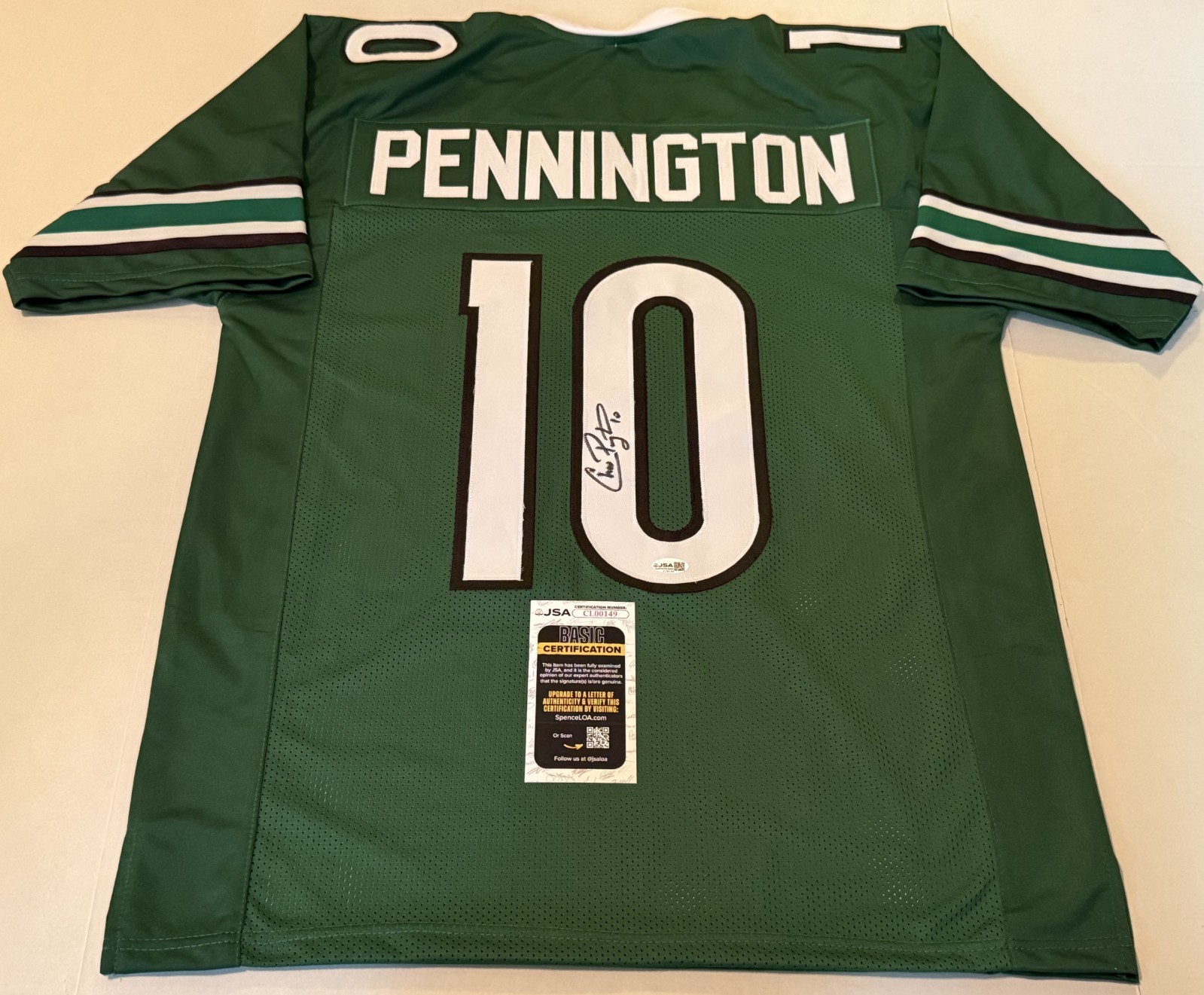 Chad Pennington Marshall Thundering Herd signed Custom jersey autographed #2 JSA